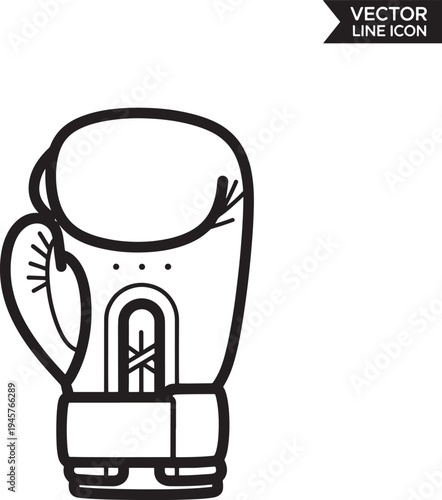 Minimal black and white boxing glove sport