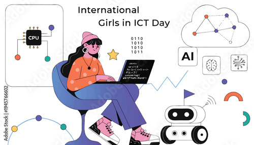 International Girls in ICT Day Coding Artificial Intelligence Technology.eps