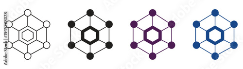 Nanotechnology icon set multiple style collection. Vector illustration.