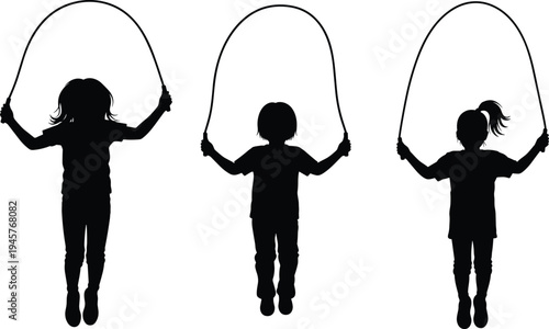 Black silhouette of a person standing on one leg with open arms, isolated on white background, for balance, success, and.