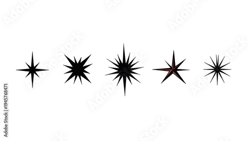 A minimalist black compass star symbol on a white background, conveying navigation and direction.