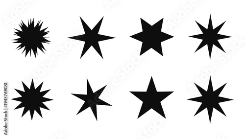 A bold, black explosion effect on a white background, conveying energy and dynamism, ideal for adding visual impact to designs.