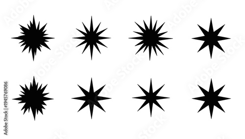 A bold, black explosion graphic on a white background, conveying energy and dynamism, perfect for adding emphasis to marketing materials, presentation