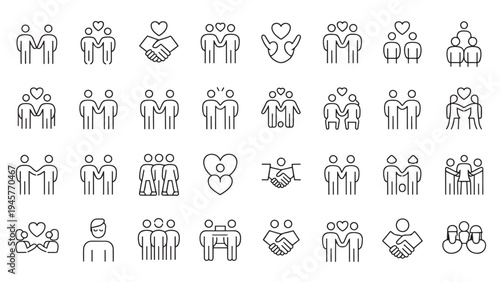 Human connection and relationship icons
