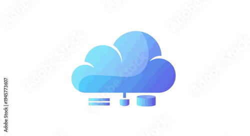 Cloud computing illustration: abstract digital network connection and data storage representation