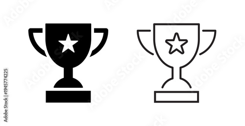 trophy icon vector. Trophy cup symbol icon