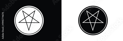 Pentagram symbol. isolated on white and black background. pentagram logo. vector illustration .EPS 10 .