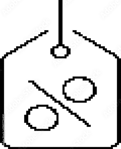 discounts 8-bit pixel icon. Vector illustration.