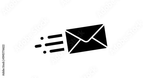Black Envelope Icon Symbolizing Fast Email Delivery