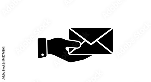 Hand Holding Envelope Icon for Mail Communication
