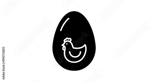Black and White Silhouettes of Easter Eggs and Pasta Plates