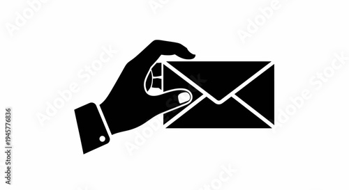 Black and White Abstract Ribbons Twisting on White Background