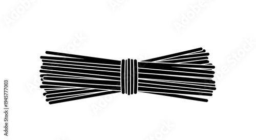 Bundle of Black Licorice Sticks on White Background