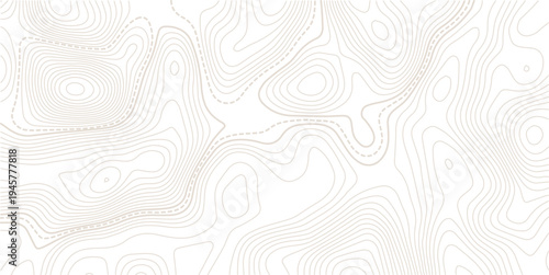 Abstract topographic map. Topo contour map background concept. Geographic line map with elevation assignments. Contour background geographic grid. Vector illustration.