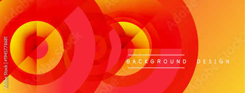 Abstract vibrant orange layers create dynamic circular pattern. Gradient hues suggest depth, modern aesthetic. Text reads background design.