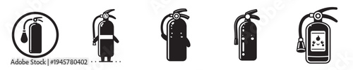 vector set of fire extinguishers