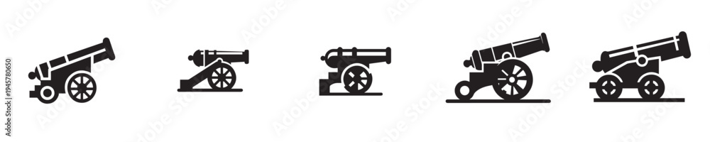 Fototapeta premium cannon vector with silhouette style