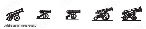 cannon vector with silhouette style