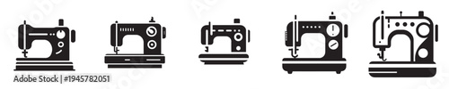 sewing machine vector in silhouette style