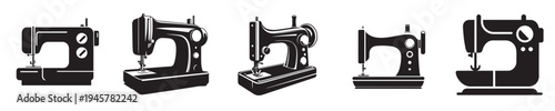sewing machine vector in silhouette style