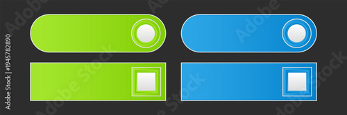 Modern CTA button template set, 3D effect, web UI element for landing pages, mobile apps or banners.