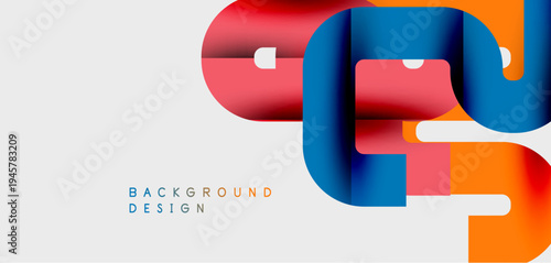 Abstract ribbon design. Vivid colors create dynamic shapes, modern aesthetic. Clean background enhances visual impact.