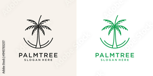 Minimalist Palm Tree Logo Design for Tropical Business Branding.