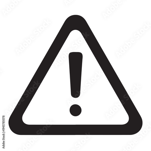 Warning triangle icon - danger alert and caution symbol with exclamation mark with danger sign