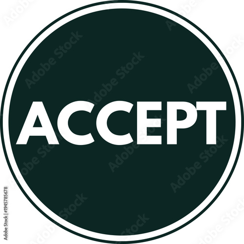 Accept Circle Button Vector Illustration
