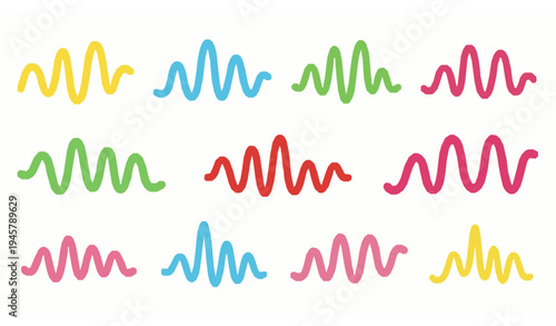 Minimal Colorful Squiggle Line Vector Background for Kids and Party Graphics