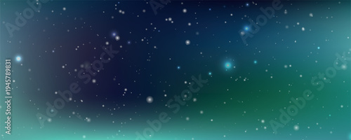 Cosmic Aurora Gradient Starry Sky Background with Twinkling Stars and Northern Lights Glow