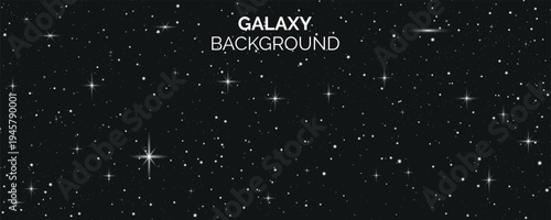 Dark Galaxy Background with Shining Stars and Cosmic Sparkles