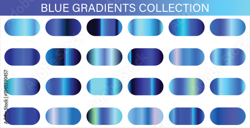 Blue gradient collection modern color palette set abstract gradient backgrounds for graphic design and UI elements