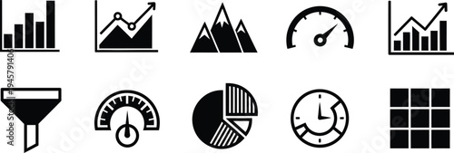 Collection of business and finance chart icons