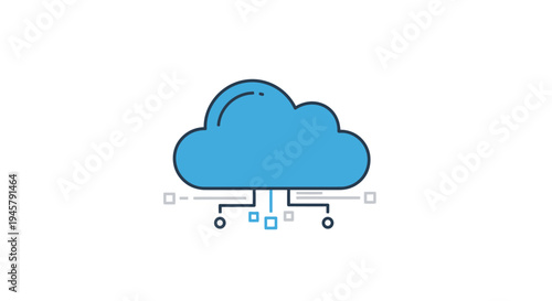 Conceptual illustration depicting cloud computing and data transfer with abstract design