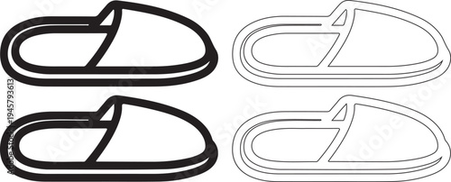 Four paperclip icons in different line styles and colors on white