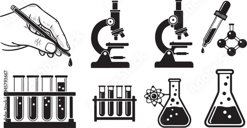Science laboratory equipment and tools for research and experiments