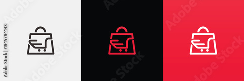 Shopping Bag Cart Icon Modern Minimalist Design for Ecommerce and Retail Branding.