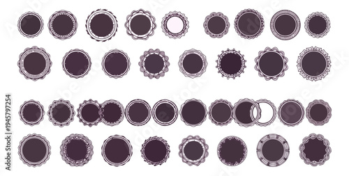 Abstract circular shapes arrayed in symmetrical pattern on dark background