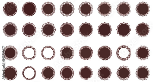 Circular design elements repeating pattern black background