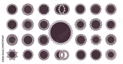 Circular design elements set on black background
