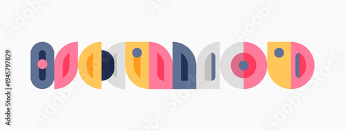 Colorful retro pattern. Geometric shapes repeat, creating playful visual rhythm. Simple design evokes vintage aesthetic.