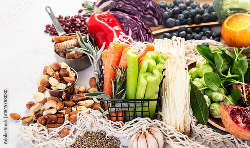 Foods representing anti - inflammatory diet.