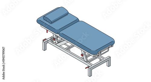 Adjustable Blue Medical Examination Table with Headrest.
