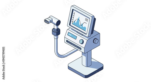 Isometric Medical Ventilator Machine for Respiratory Support.