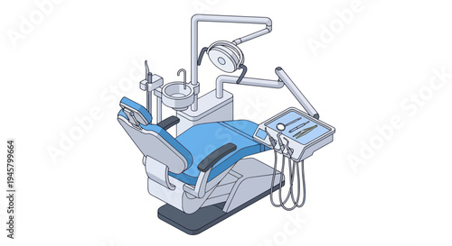 Modern Dental Chair and Equipment Ready for Patient Examination.