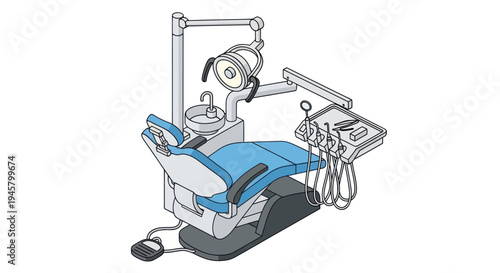 Modern Dental Chair and Equipment in a Professional Clinic Setting.