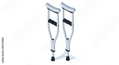 Pair of Crutches for Mobility Support and Injury Recovery.
