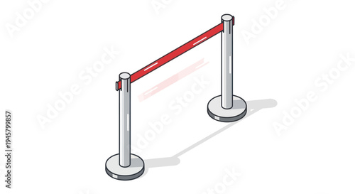 Retractable Belt Barrier Stanchion with Red Belt.