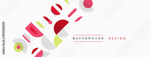 Abstract geometric shapes overlap, creating modern design. Soft colors, simple forms, minimal aesthetic. Background element for projects.